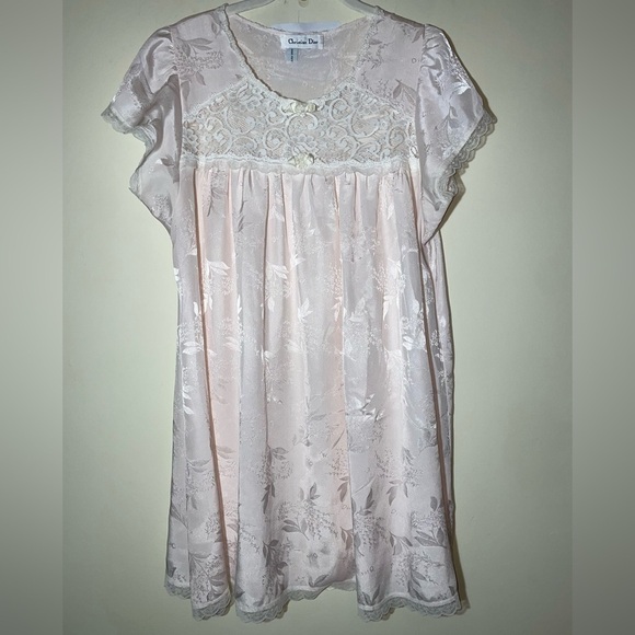 Christian Dior Vintage Lace Trim Nightgown Dior Monogram throughout Saks - Picture 3 of 8